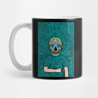 Unveil NFT Character - MaleMask Doodle with Mexican Eyes on TeePublic Mug